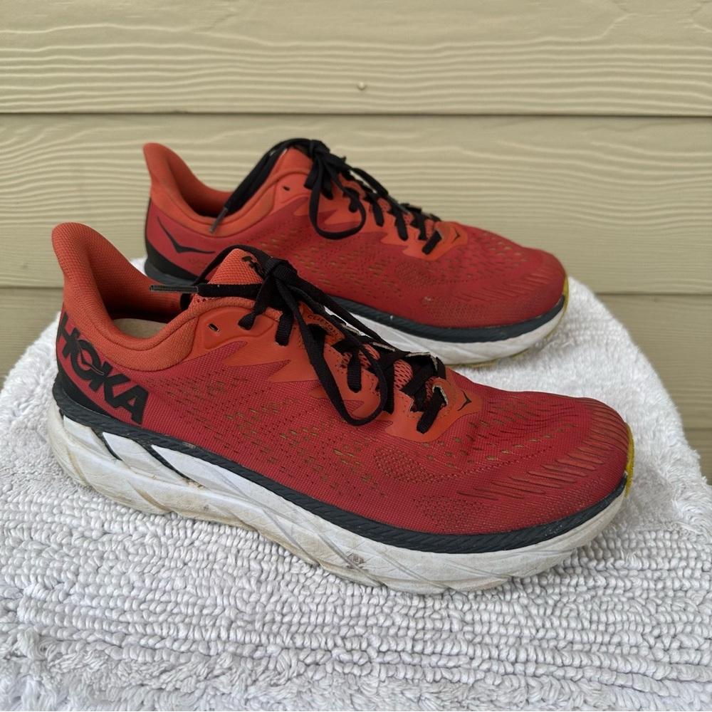 Hoka One Running Shoes M Clifton 7 Orange Men 11 Training Outdoor Hiking